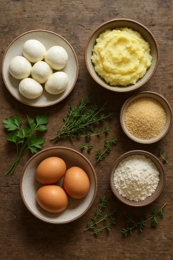 Croquettes à la mozzarella : recette exquise pour un résultat incroyable 1 Ingrédients croquettes mozzarella sur planche